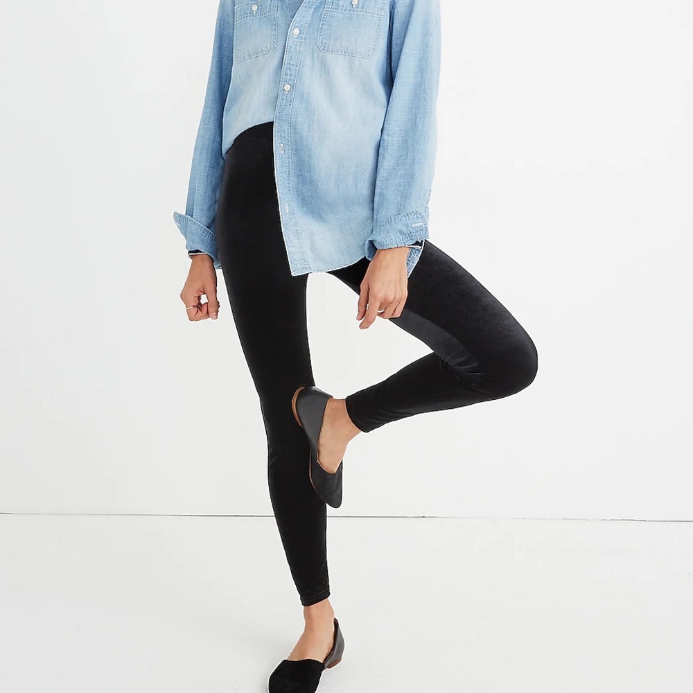 Madewell High-Rise Velvet Leggings
